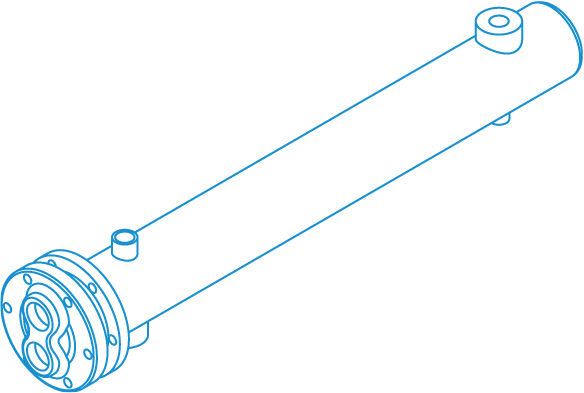 Shell & Tube Heat Exchangers Line drawing